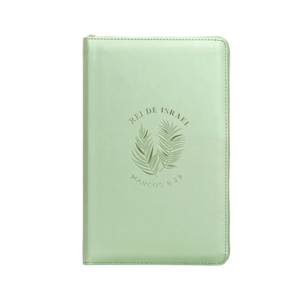 BÍBLIA NVI COM ZÍPER: REI DE ISRAEL, COUROSOFT VERDE COM TOQUE EMBORRACHADO, LEITURA PERFEITA: NOVA