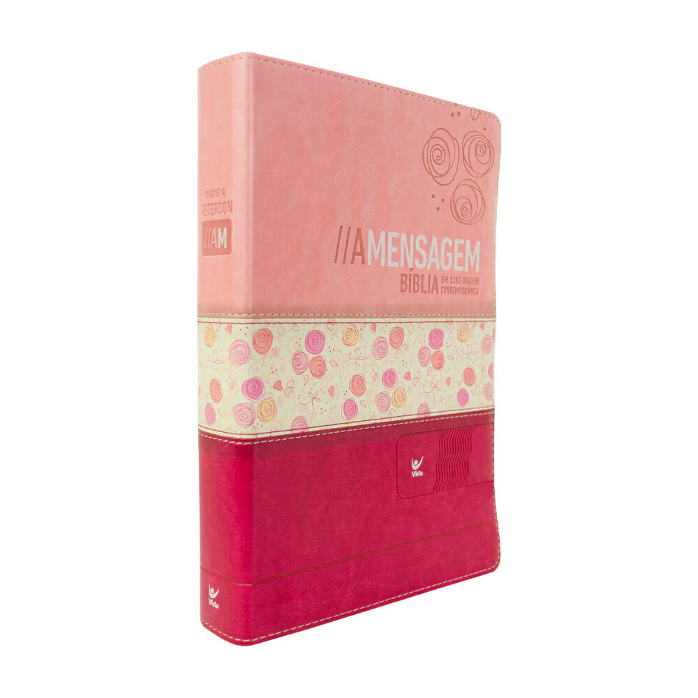 Bíblia Sagrada A Mensagem Em Linguagem Contemporânea - Capa Rosa Claro e Escuro