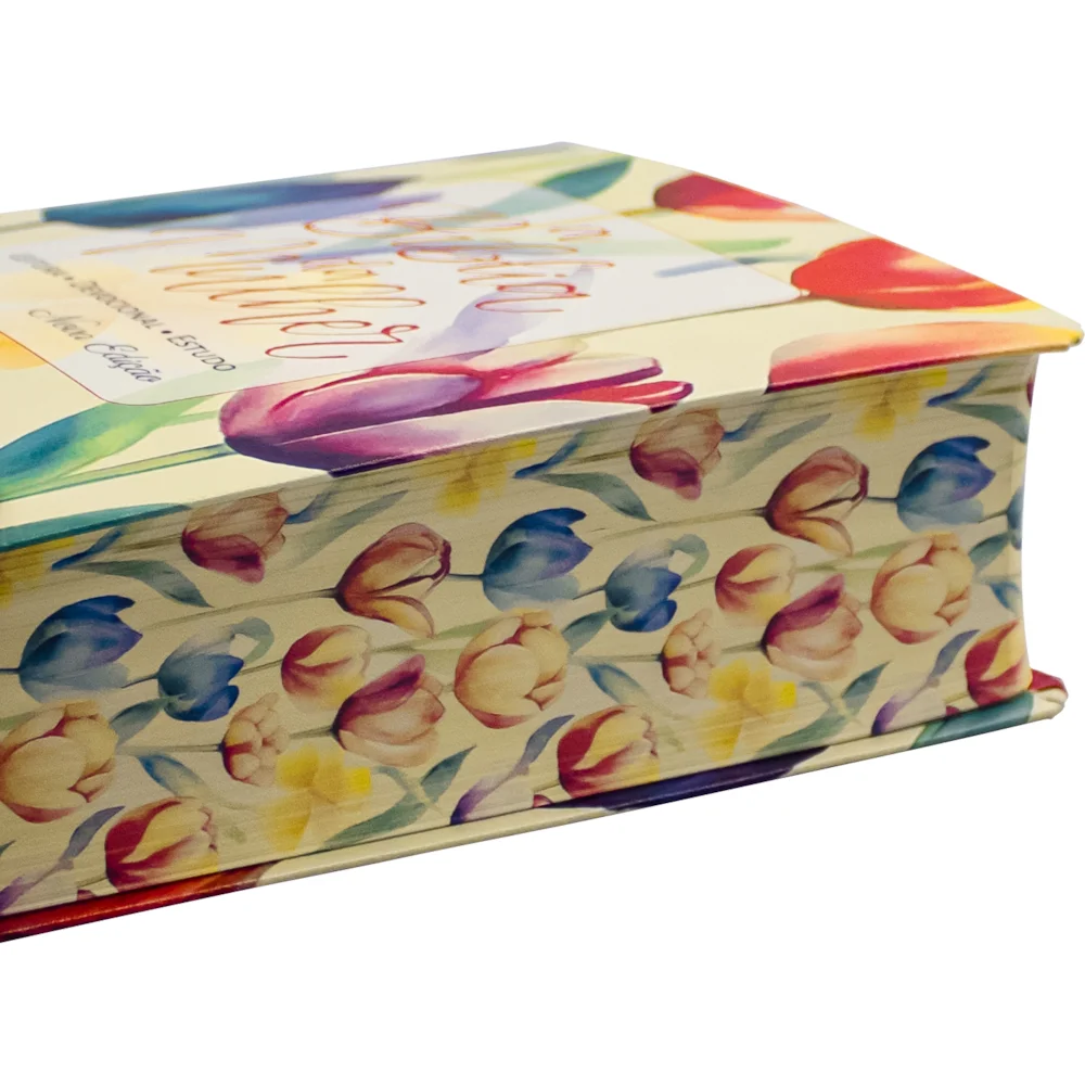 A Bíblia da Mulher NAA Nova Edição Tamanho portátil | SBB | Bíblia da Mulher - capa impressa, tulipa laranja