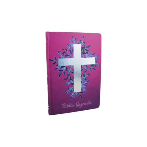 Bíblia Sagrada NAA | SBB | Capa dura ilustrada, cruz vinho